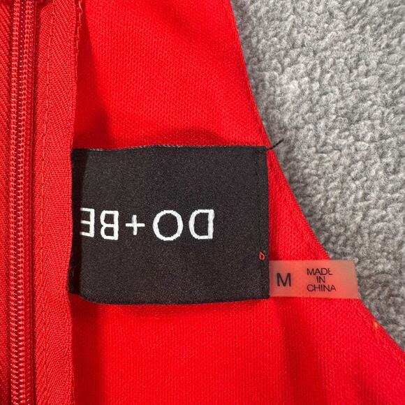 Do + Be Red Flare Cocktail Party Mini Dress Size Medium V-Neck Sleeveless - Picture 3 of 8